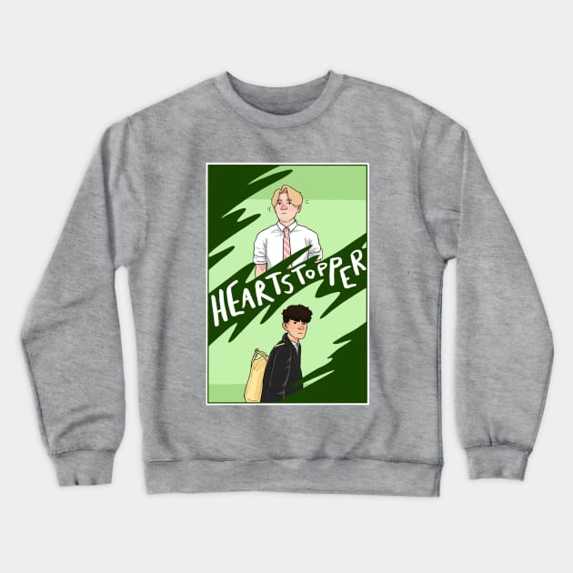 Nick and Charlie - heartstopper comic redraw Crewneck Sweatshirt by daddymactinus